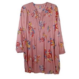 Old Navy Floral Long Sleeve Dress Pink size Large